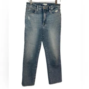Good American Women’s Distressed Straight Leg Jeans Size 10/30 EUC