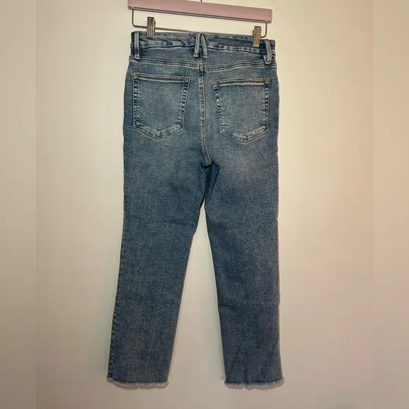 Good American Women’s Distressed Straight Leg Jeans Size 10/30 EUC