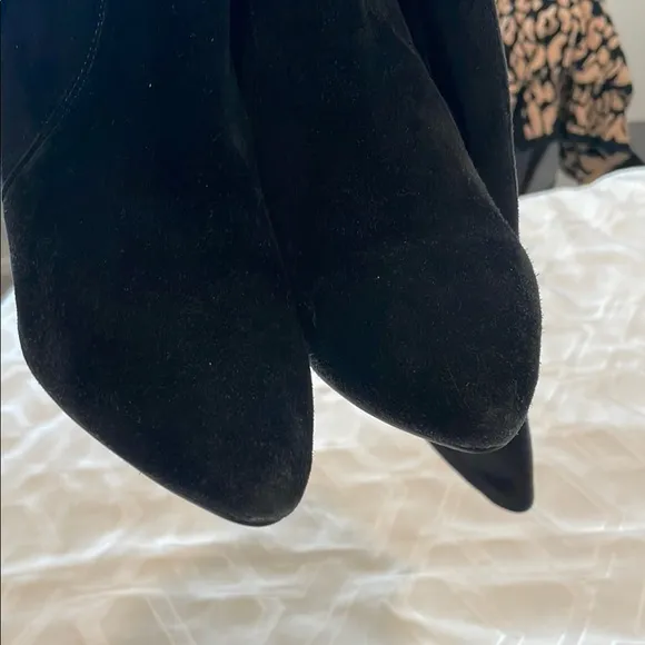 Goodnight Macaroon Black Over-the-Knee Boots with Block Heel