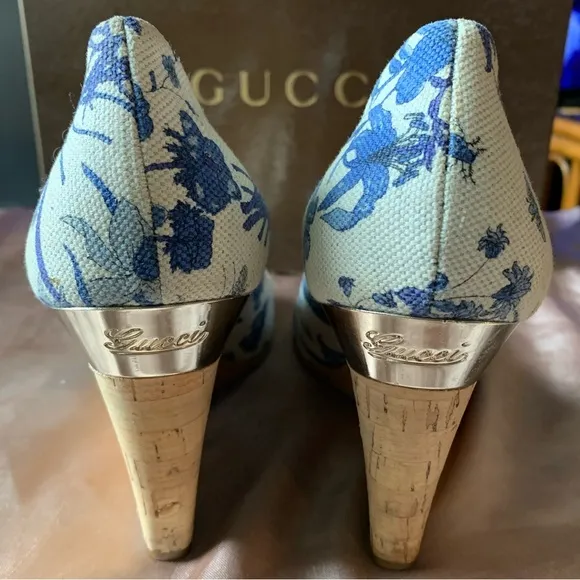 Gucci Floral Denim platform shoes
