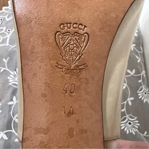 Gucci Leather Sling Back Peep Toe Shoes
