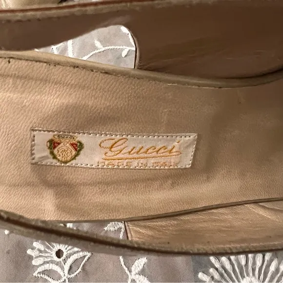 Gucci Leather Sling Back Peep Toe Shoes
