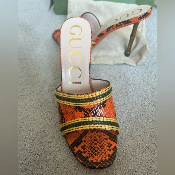 Gucci python print sandals NWT