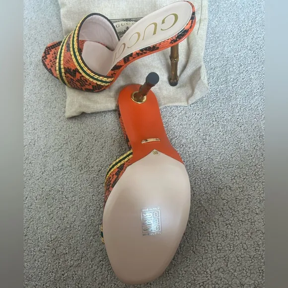 Gucci python print sandals NWT