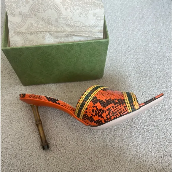 Gucci python print sandals NWT
