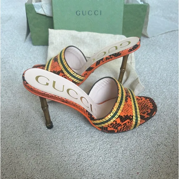 Gucci python print sandals NWT
