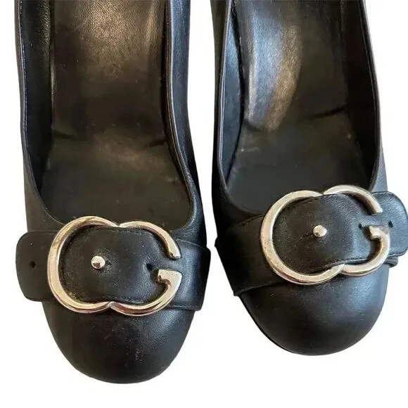 Gucci GG Black Buckle Pumps