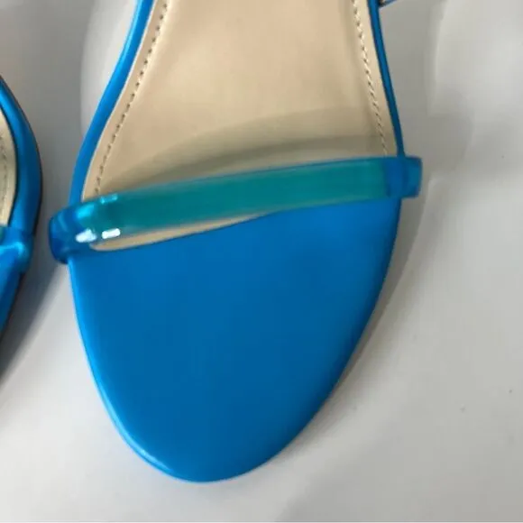 Guess Felecia Blue Transparent 4 Inch Heeled Sandals Size 7.5
