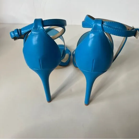 Guess Felecia Blue Transparent 4 Inch Heeled Sandals Size 7.5
