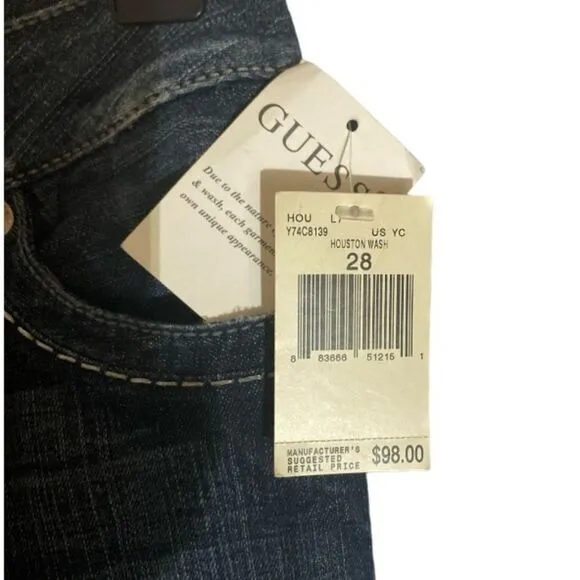 Guess Houston Skinny Jeans Zip Detail Women's Size 28 NWT