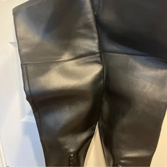 Guess Womens Jellio Black Block Heel Knee-High Boots 8.5 M