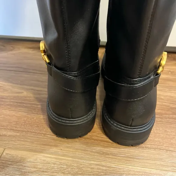 Guess Womens Jellio Black Block Heel Knee-High Boots 8.5 M