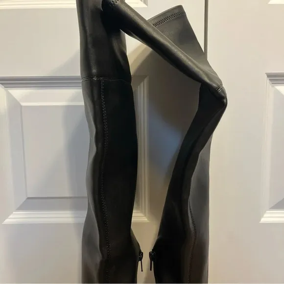 Guess Womens Jellio Black Block Heel Knee-High Boots 8.5 M