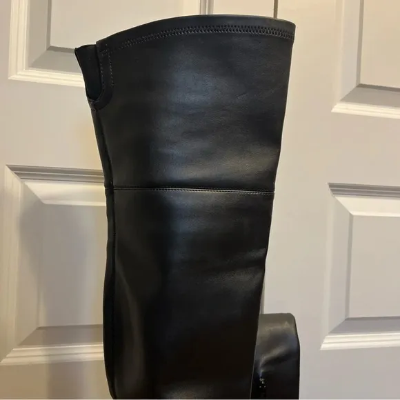 Guess Womens Jellio Black Block Heel Knee-High Boots 8.5 M