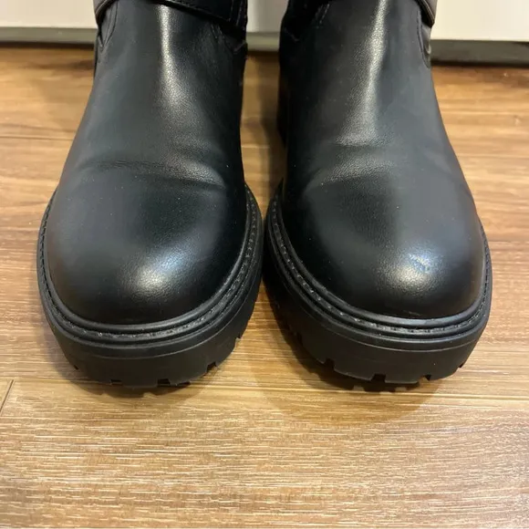 Guess Womens Jellio Black Block Heel Knee-High Boots 8.5 M