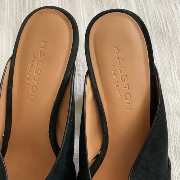 •Halston Heritage• Black Suede Sandals, EEEUC