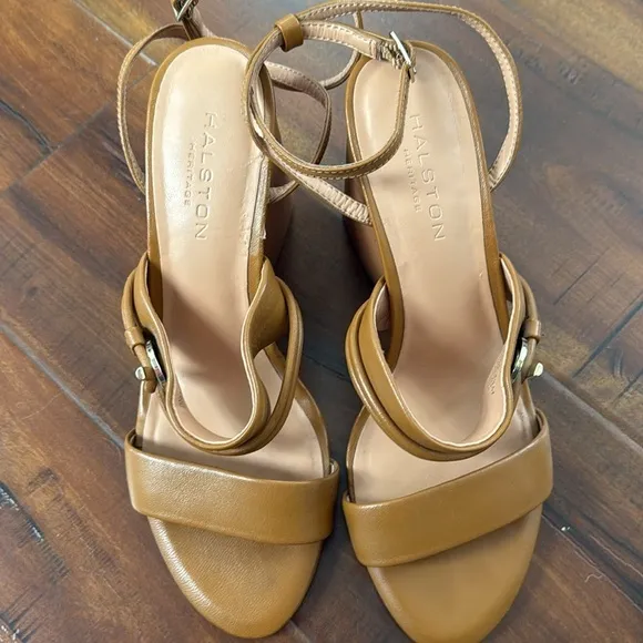 Halston Heritage Sola Block Heel Sandals Heels
