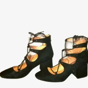 H&amp;M Block Heel Lace Up Ballet Shoes Size 9.5