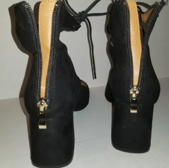 H&amp;M Block Heel Lace Up Ballet Shoes Size 9.5