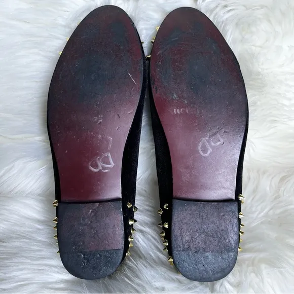 Harpelunde Spikes Velvet Loafers Sz 7 Wedding Shoes Animal Buckle  Velour Black