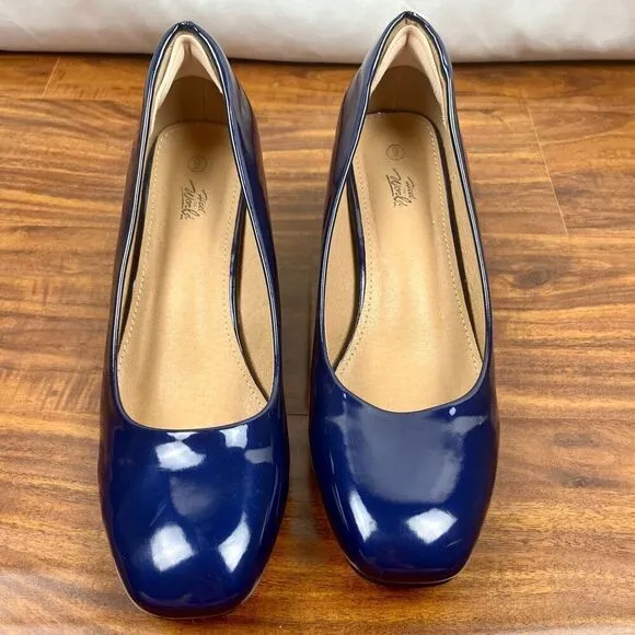 Heel the World Dress Pumps Block Heel Square Toe 9