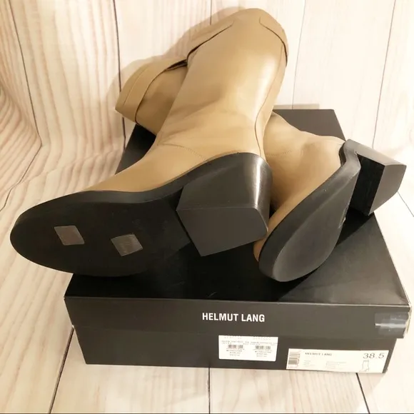 🆕{Helmut Lang} Slouch Leather Block Heel Boot