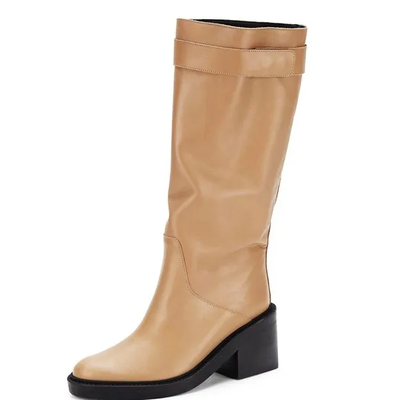 🆕{Helmut Lang} Slouch Leather Block Heel Boot