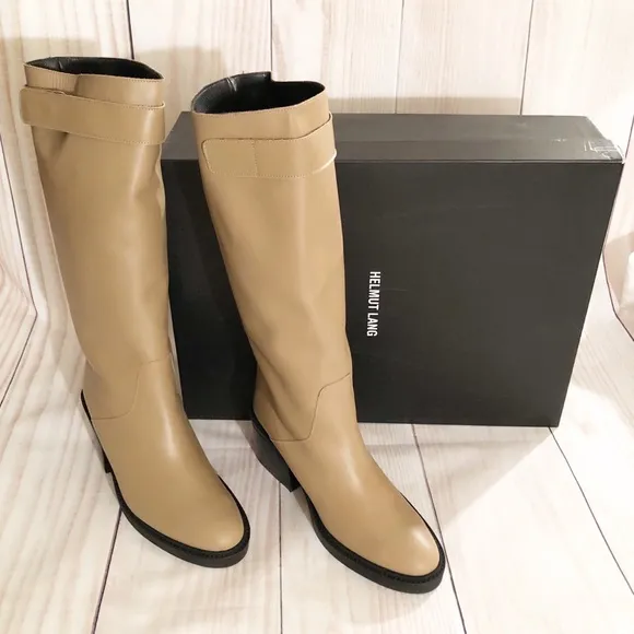 🆕{Helmut Lang} Slouch Leather Block Heel Boot