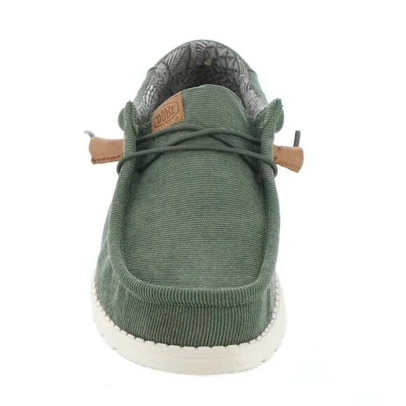Hey Dude Men's Wally Corduroy Slip On Shoes Casual Solid Olive Green Size 13 New