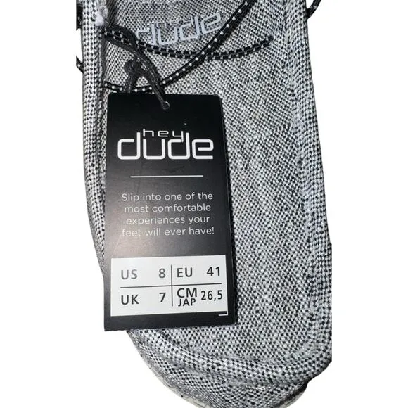 Hey Dude Men's Wally Funk ETNO Grey With Multi Color Heal, Size 8 US