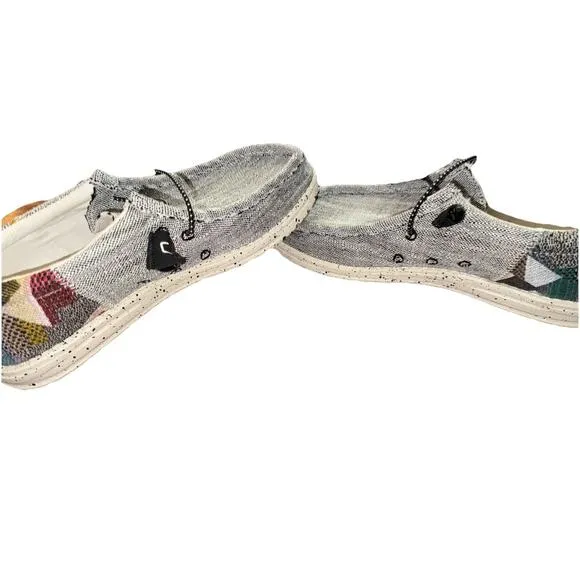 Hey Dude Men's Wally Funk ETNO Grey With Multi Color Heal, Size 8 US
