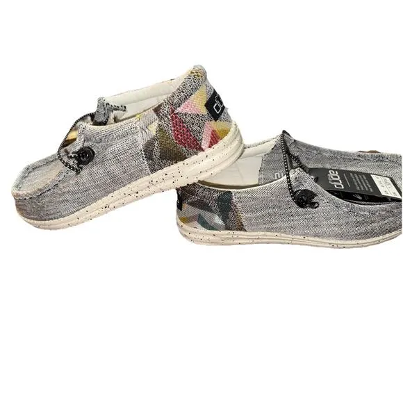Hey Dude Men's Wally Funk ETNO Grey With Multi Color Heal, Size 8 US