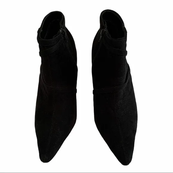 HIGH HEEL BOOTIES From Paris Black Heel Zipper Pointed toe Size 41 Size 8 1/2