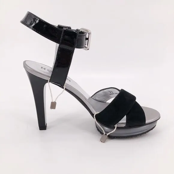 Hogan Black Suede Platform Stiletto Heels Sz 5 NIB