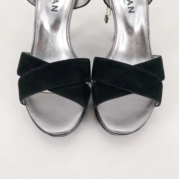 Hogan Black Suede Platform Stiletto Heels Sz 5 NIB