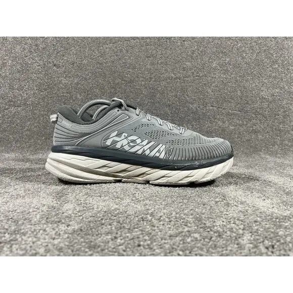 Hoka One One Bondi 7 Men’s Size 10 1110518 Gray Athletic Running Shoes See Pics
