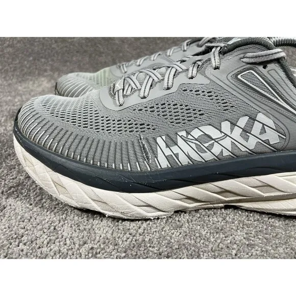Hoka One One Bondi 7 Men’s Size 10 1110518 Gray Athletic Running Shoes See Pics