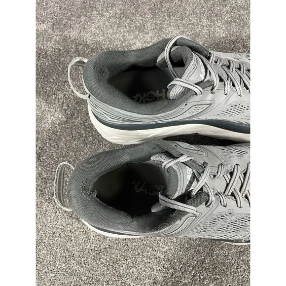 Hoka One One Bondi 7 Men’s Size 10 1110518 Gray Athletic Running Shoes See Pics