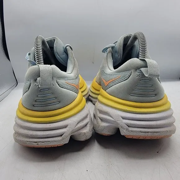 Hoka One One Bondi 8 Womens 8.5B Summer Song Blue Yellow Running Shoes