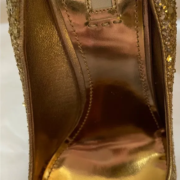 Host Pick Gold Glitter Miu Miu Pumps 3.5” Heel Size 39