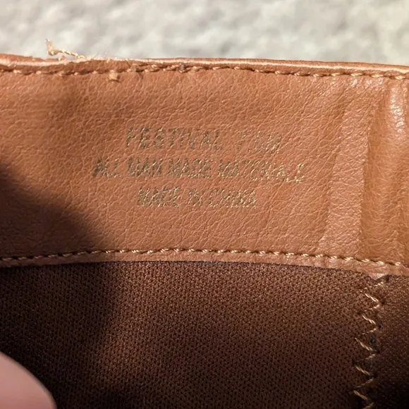 House of Harlow 1960 Festival Block Heel Vegan Leather Tan Boots sz 7.5