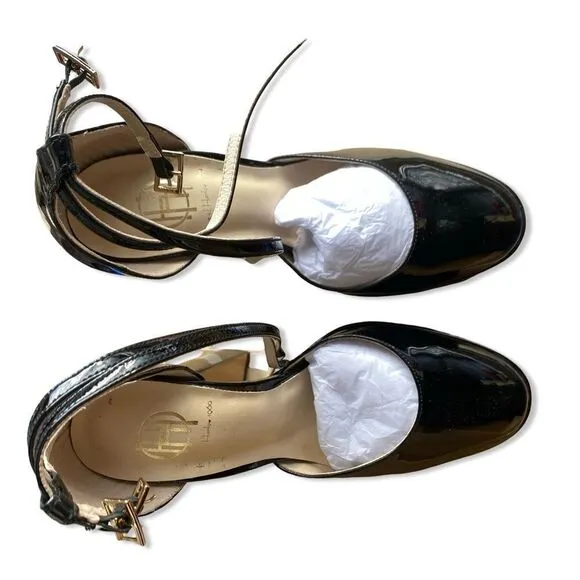House of Harlow 1960 REVOLVE April 6 inch Platform Black patent heels shoes 8.5