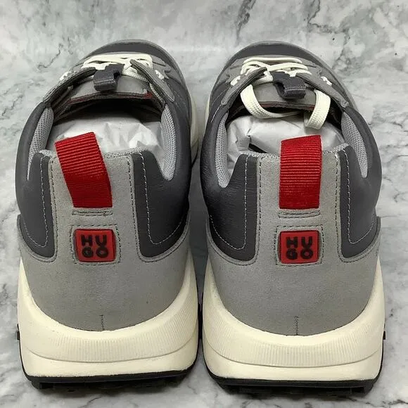 Hugo Boss Mens 11 Open Gray Kane Runner Trainers Sneaker Shoes Lace Up P2-17