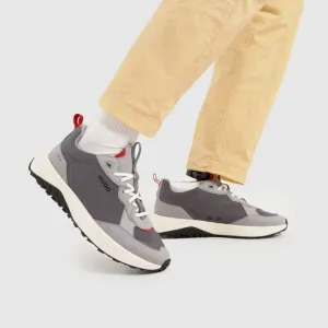 Hugo Boss Mens 11 Open Gray Kane Runner Trainers Sneaker Shoes Lace Up P2-17