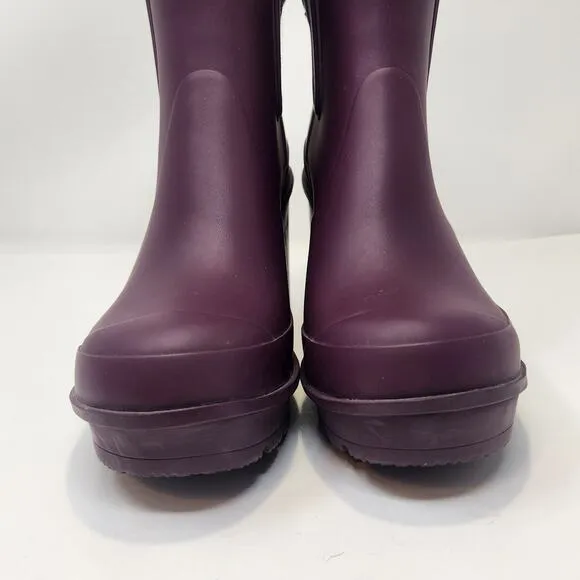 Hunter Original Block Heel Chelsea Boot Bright Plum Women Size 8 Rubber Rare