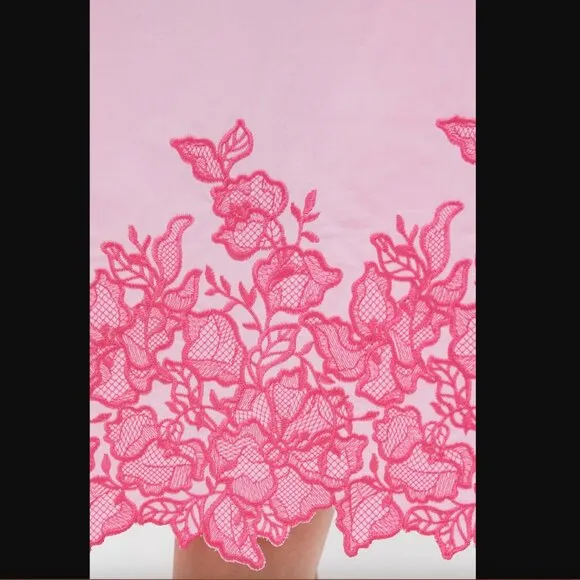 Hyacinth House  Pink Embroidery Eliza Midi Dress