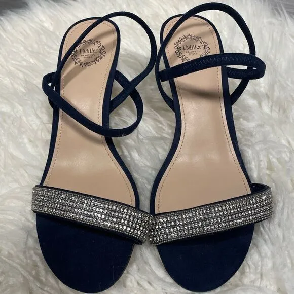 I. Miller Blue Netanya Heeled Sandals - Size 7 - Excellent Condition