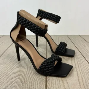 INC International Concepts Adalie Woven Dress Heel Sandals 11M Black $90