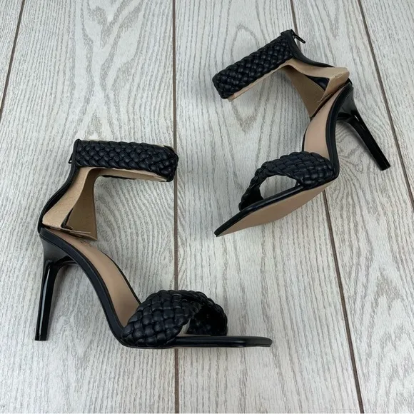 INC International Concepts Adalie Woven Dress Heel Sandals 11M Black $90