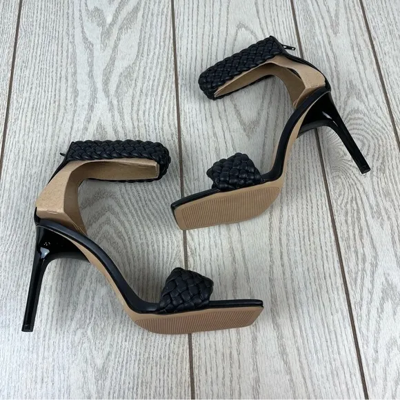 INC International Concepts Adalie Woven Dress Heel Sandals 11M Black $90